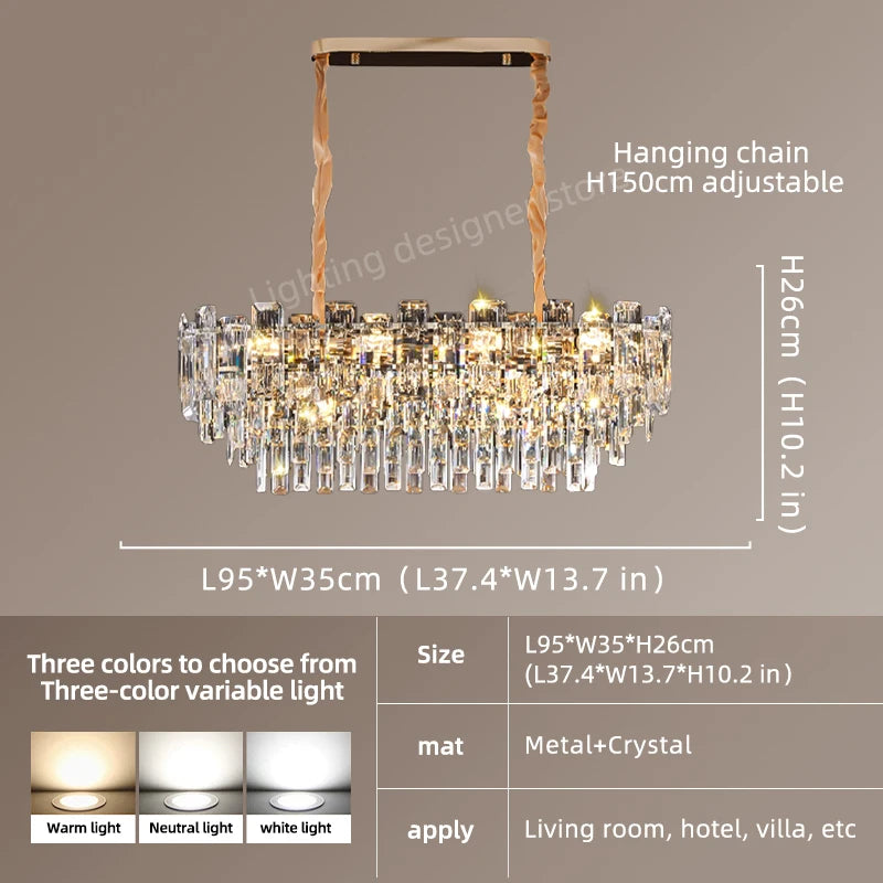 Loft Crystal Chandelier Modern LED Pendant Light Ceiling Hanging Lamp Dining Room Living Room Villa Luxury Home Decor Indoor Lighting Designer Ceiling Fixture Kitchen Foyer Staircase Hotel Contemporary Lighting Wholesale