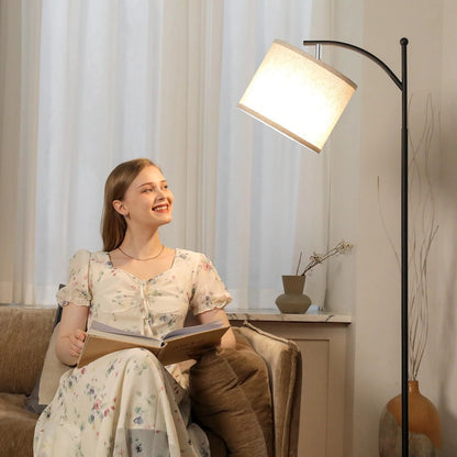 LED Floor Lamp Modern Standing Reading Lamp Curved Shade Mid Century Floor Light Living Room Bedroom Office Table Lamp Minimalist Home Decor Indoor Lighting Contemporary Designer Standing Lamp Ambient Light Wholesale
