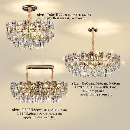 Loft Crystal Chandelier Modern LED Pendant Light Ceiling Hanging Lamp Dining Room Living Room Villa Luxury Home Decor Indoor Lighting Designer Ceiling Fixture Kitchen Foyer Staircase Hotel Contemporary Lighting Wholesale