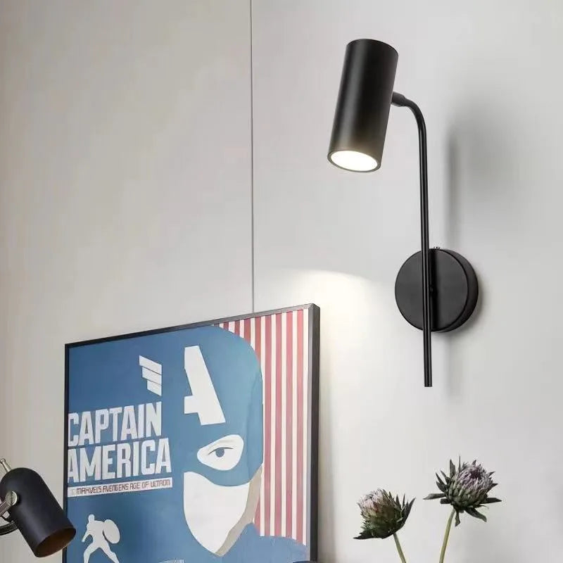Rotatable Hotel Bedroom Wall Lamp E27 LED Reading Light Iron Frame Plastic Shade Wall Sconce With Switch Modern Home Decor Indoor Lighting Bedside Lamp Living Room Corridor Staircase Fixture Minimalist Decorative Lighting Wholesale