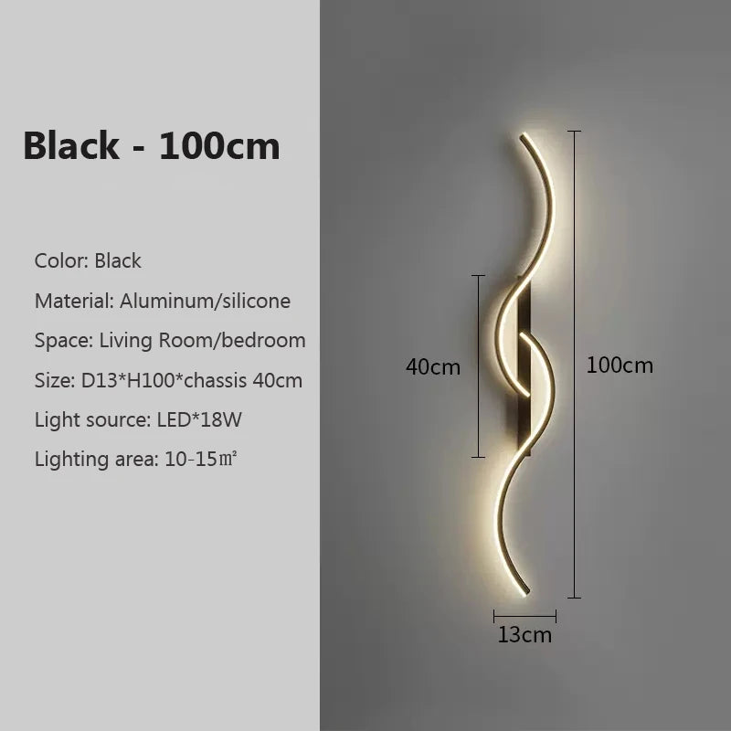 Modern LED Wall Lamp Minimalist Long Strip Wall Sconce Bedroom Bedside Light Living Room Sofa Lamp Indoor Lighting Fixture Hallway Corridor Staircase Home Decor Reading Light Contemporary Decorative Wall Light Hotel Villa Wholesale