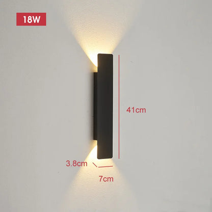 Outdoor Waterproof LED Wall Lamp 18W Aluminum Wall Light Black Exterior Sconce Modern Indoor Outdoor Lighting Fixture Porch Patio Garden Balcony Garage Bedroom Corridor Home Decor IP65 Weatherproof Security Light Wholesale