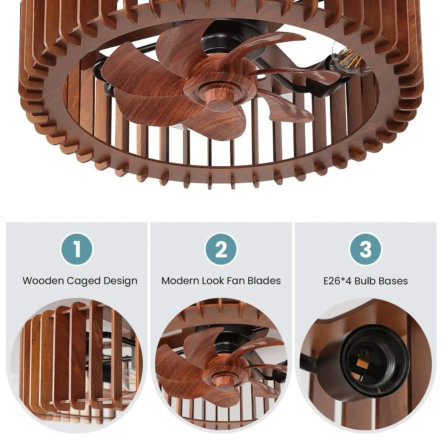 Scandinavian Ceiling Fan Pendant Light Wabi Sabi Wooden Ceiling Fan Light Modern Retro Creative Pumpkin Chandelier Bedroom Living Room Dining Room Wood Craft Hanging Lamp LED Ceiling Fixture Home Decor Indoor Lighting Luxury Wholesale