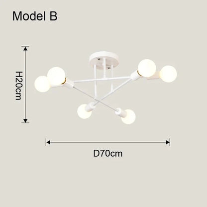 Nordic Minimalist Pendant Light Ceiling Lamp LED Chandelier Suitable for Bedrooms Living Rooms Black Gold Lighting Decoration