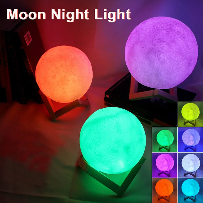 LED Moon Lamp Book Light Galaxy Night Light Luxury Bedroom Decor Lamp Bedside Table Desk Lamp Kids Girls Boys Children Gift Warm Light USB Rechargeable Home Indoor Lighting Romantic Starry Sky Moonlight Wholesale