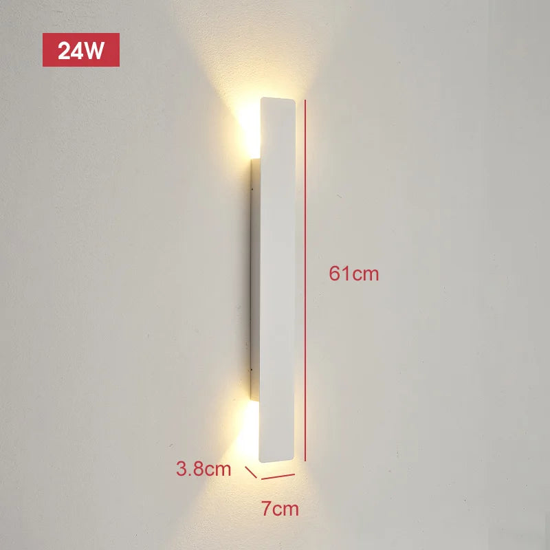 Outdoor Waterproof LED Wall Lamp 18W Aluminum Wall Light Black Exterior Sconce Modern Indoor Outdoor Lighting Fixture Porch Patio Garden Balcony Garage Bedroom Corridor Home Decor IP65 Weatherproof Security Light Wholesale
