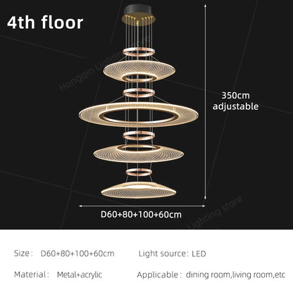 Modern Living Room Pendant Light Duplex Staircase Chandelier Villa Hanging Lamp Dining Table Ceiling Light Luxury LED Pendant Fixture Home Decor Indoor Lighting High Ceiling Lamp Hotel Restaurant Decoration Nordic Style Designer Lighting Wholesale