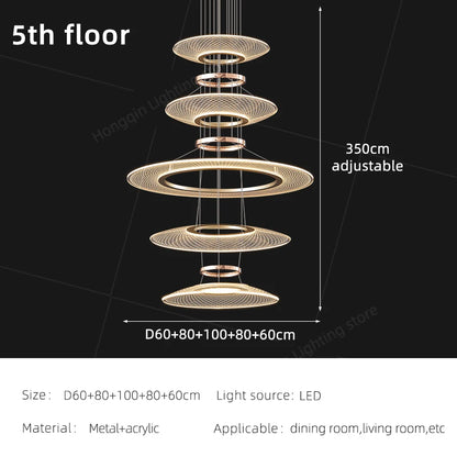 Modern Living Room Pendant Light Duplex Staircase Chandelier Villa Hanging Lamp Dining Table Ceiling Light Luxury LED Pendant Fixture Home Decor Indoor Lighting High Ceiling Lamp Hotel Restaurant Decoration Nordic Style Designer Lighting Wholesale