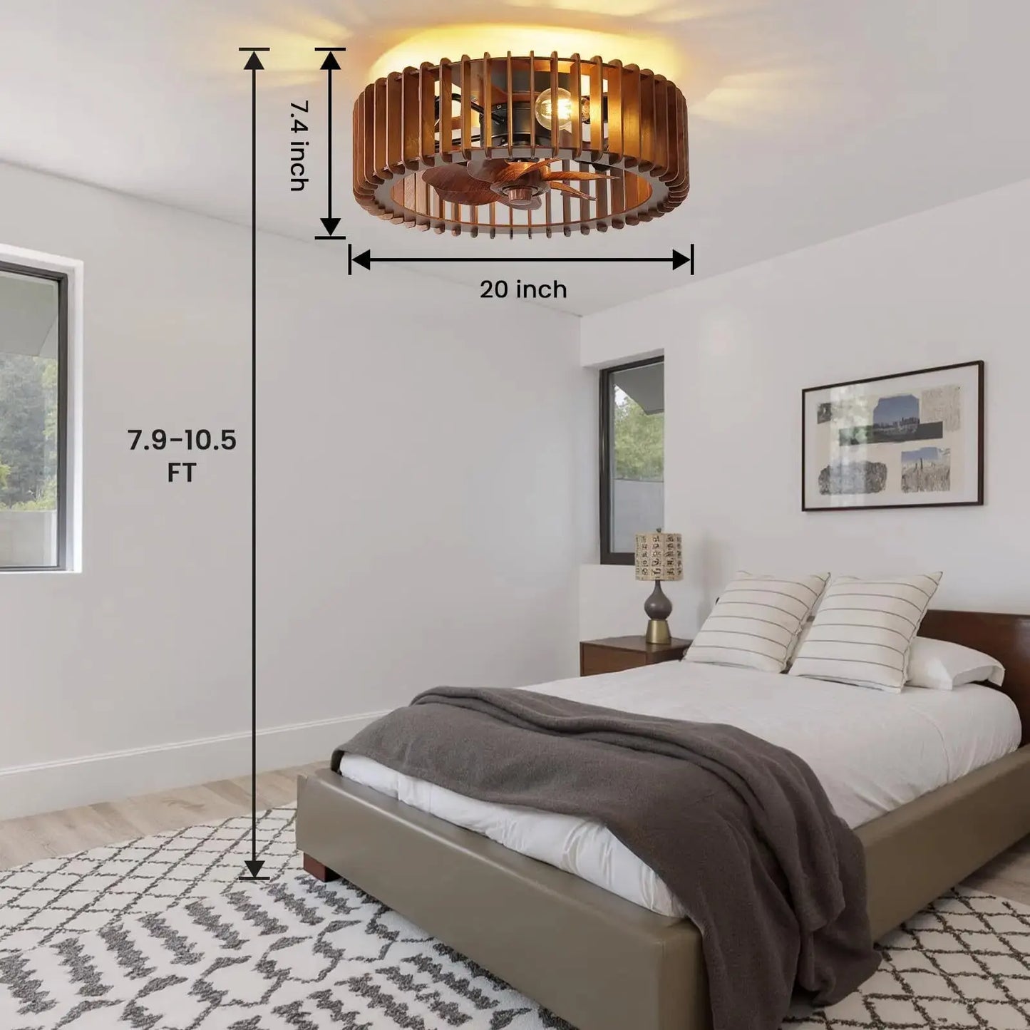 Scandinavian Ceiling Fan Pendant Light Wabi Sabi Wooden Ceiling Fan Light Modern Retro Creative Pumpkin Chandelier Bedroom Living Room Dining Room Wood Craft Hanging Lamp LED Ceiling Fixture Home Decor Indoor Lighting Luxury Wholesale