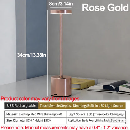 Rechargeable Touch Bedside Lamp LED Night Light Dimmable Table Lamp Wireless Desk Lamp Bedroom Reading Light USB Charging Portable Ambient Lighting Home Decor Modern Minimalist Lamp Kids Room Study Room Gift Indoor Lighting Wholesale