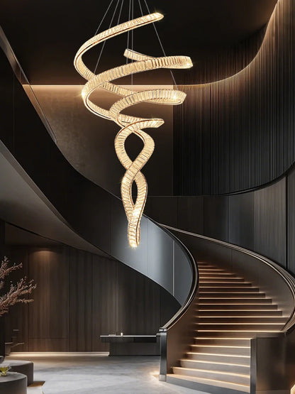 Nordic Crystal Chandelier Modern Pendant Light Luxury Hanging Lamp Living Room Lobby Duplex Loft Villa Hall High Ceiling Lighting Dining Room Home Decor Scandinavian Designer Lamp LED Ceiling Fixture Indoor Decorative Lighting Hotel Wholesale
