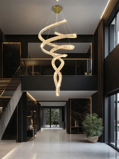 Nordic Crystal Chandelier Modern Pendant Light Luxury Hanging Lamp Living Room Lobby Duplex Loft Villa Hall High Ceiling Lighting Dining Room Home Decor Scandinavian Designer Lamp LED Ceiling Fixture Indoor Decorative Lighting Hotel Wholesale