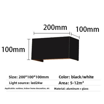 LED Outdoor Waterproof Wall Lamp 12W 24W Nordic Modern Exterior Wall Light Indoor Outdoor Sconce Porch Patio Garden Courtyard Balcony Garage Bedroom Staircase Corridor Home Decor IP65 Weatherproof Aluminum Wall Fixture Wholesale