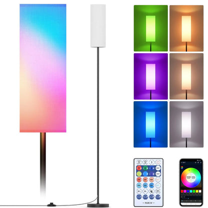 US Modern RGB Floor Lamp Tall Standing LED Light Bedroom Living Room Study Room Lamp Corner Lamp Decorative Home Lighting Smart Color Changing Floor Light Ambient Mood Lamp Remote Control Minimalist Luxury Indoor Decoration Office Reading Lamp Wholesale