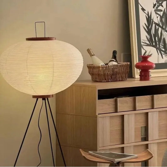 Japanese Noguchi Akari Rice Paper Floor Lamp Wabi Sabi Vintage Standing Light E27 Living Room Bedroom Bedside Reading Lamp Japandi Home Decor Minimalist Nordic Designer Indoor Lighting Paper Lantern Floor Lamp Hotel Wholesale