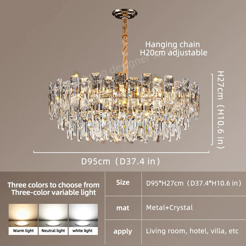 Loft Crystal Chandelier Modern LED Pendant Light Ceiling Hanging Lamp Dining Room Living Room Villa Luxury Home Decor Indoor Lighting Designer Ceiling Fixture Kitchen Foyer Staircase Hotel Contemporary Lighting Wholesale
