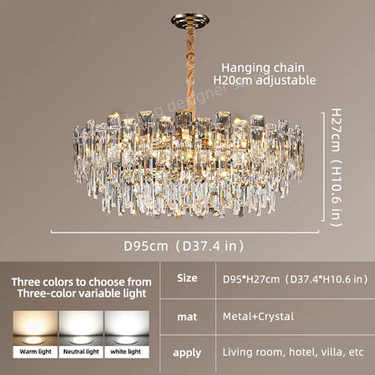 Loft Crystal Chandelier Modern LED Pendant Light Ceiling Hanging Lamp Dining Room Living Room Villa Luxury Home Decor Indoor Lighting Designer Ceiling Fixture Kitchen Foyer Staircase Hotel Contemporary Lighting Wholesale