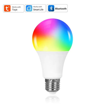 E27 Smart LED Bulb Bluetooth WiFi RGB Light Bulb 9W 15W 18W Tuya Smart Life APP Control Color Changing Lamp 220V Energy Saving Ceiling Light Remote Control Voice Control Bedroom Home Decor Night Light Group Control Intelligent Lighting Wholesale