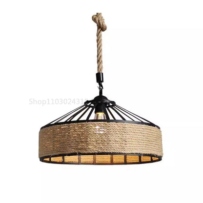 Classical Hemp Rope Pendant Lamp Retro Hanging Chandelier Industrial Iron Ceiling Light Dining Room Living Room Kitchen Cafe Bar Vintage Antique Lighting Fixture Rustic Farmhouse Home Decor E27 Bulb Decorative Indoor Lighting Wholesale