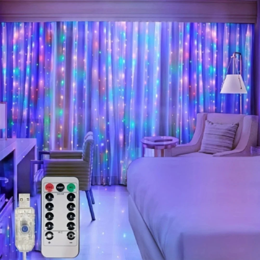3M 6M LED Curtain String Lights USB Fairy Lights Remote Control Festoon Garland Wedding Christmas Decoration Bedroom Living Room Home Decor Party Festival Wall Window Lighting Warm White Decorative Indoor Lighting Wholesale