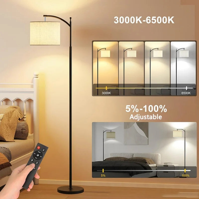 LED Floor Lamp Modern Standing Reading Lamp Curved Shade Mid Century Floor Light Living Room Bedroom Office Table Lamp Minimalist Home Decor Indoor Lighting Contemporary Designer Standing Lamp Ambient Light Wholesale