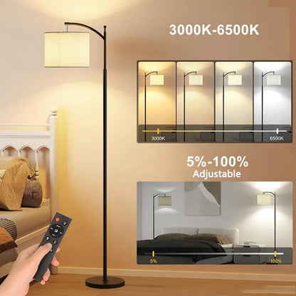 LED Floor Lamp Modern Standing Reading Lamp Curved Shade Mid Century Floor Light Living Room Bedroom Office Table Lamp Minimalist Home Decor Indoor Lighting Contemporary Designer Standing Lamp Ambient Light Wholesale
