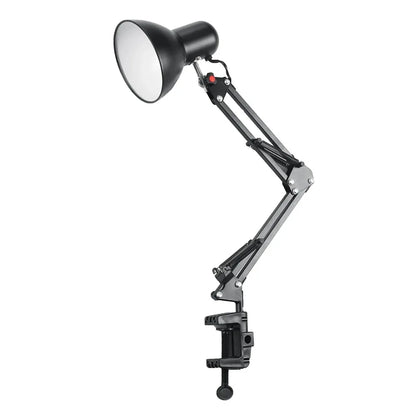 Swing Arm Clamp Lamp EU US Plug Desk Light Flexible E27 E26 Bulb 85-265V Office Studio Lighting for Study Bedside Bedroom