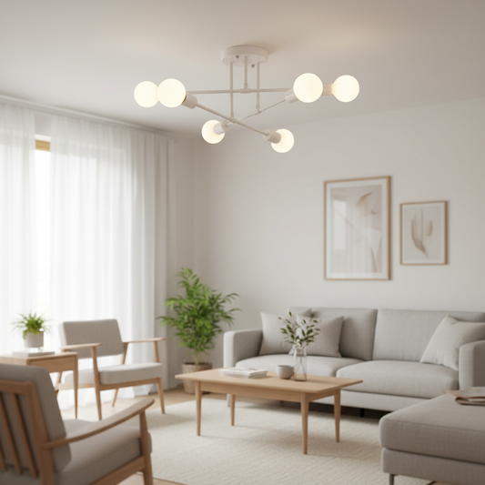Nordic Minimalist Pendant Light in a Scandinavian living room